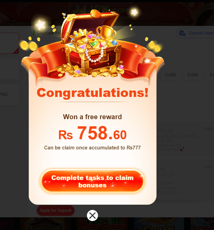 JJJPK Game Welcome Bonus